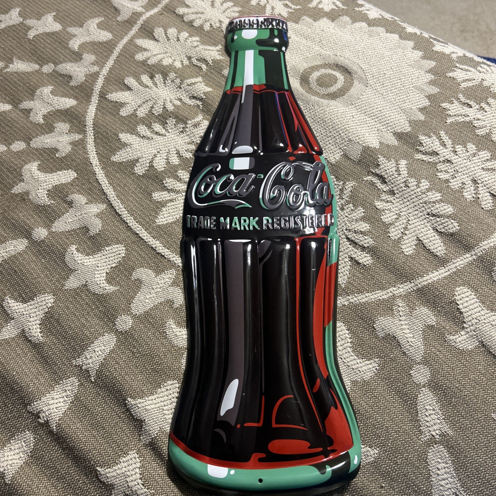 21 Inch Ande Rooney Coca-Cola Large Die Cut Bottle Metal Sign Super Rare