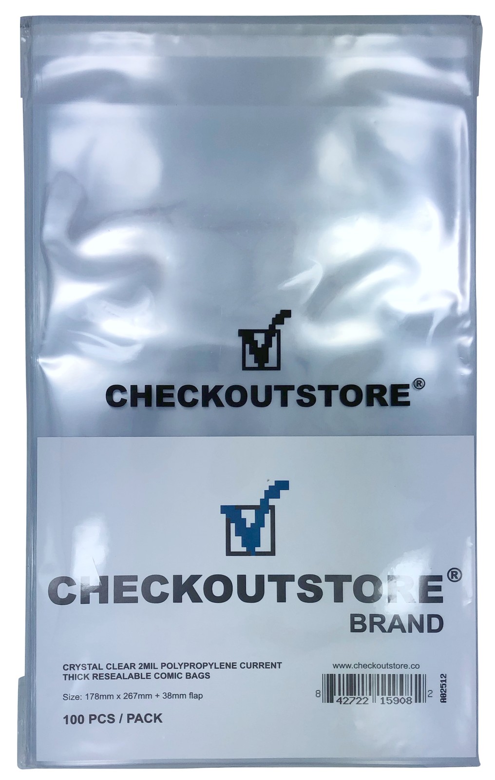 CheckOutStore Crystal Clear Current Age Thick Comic Book Bags Sealable Flap