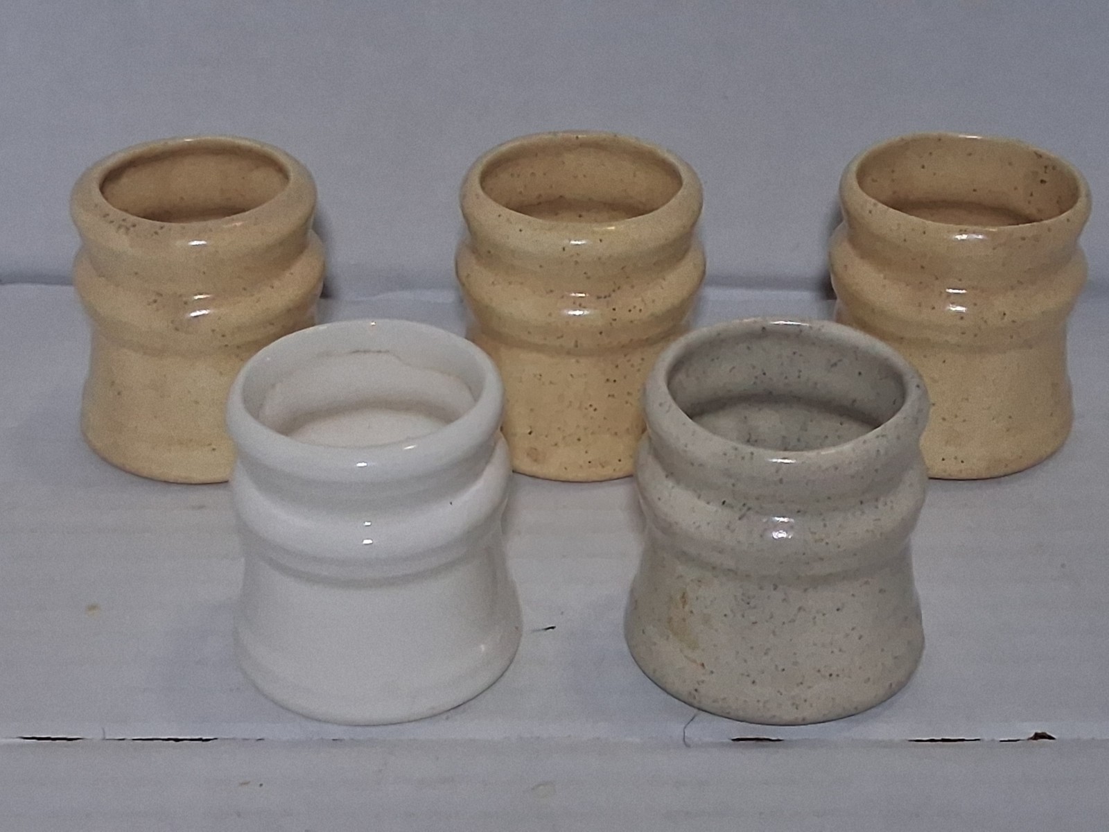 Set of 5 Hand-made Pottery Small Candle Votive Holders Jacqmar Creations