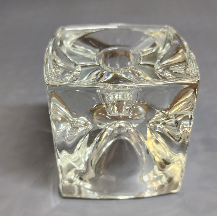 Peill & Putzler (?) Candlestick Ice Cube Glass Candle Holder beautiful