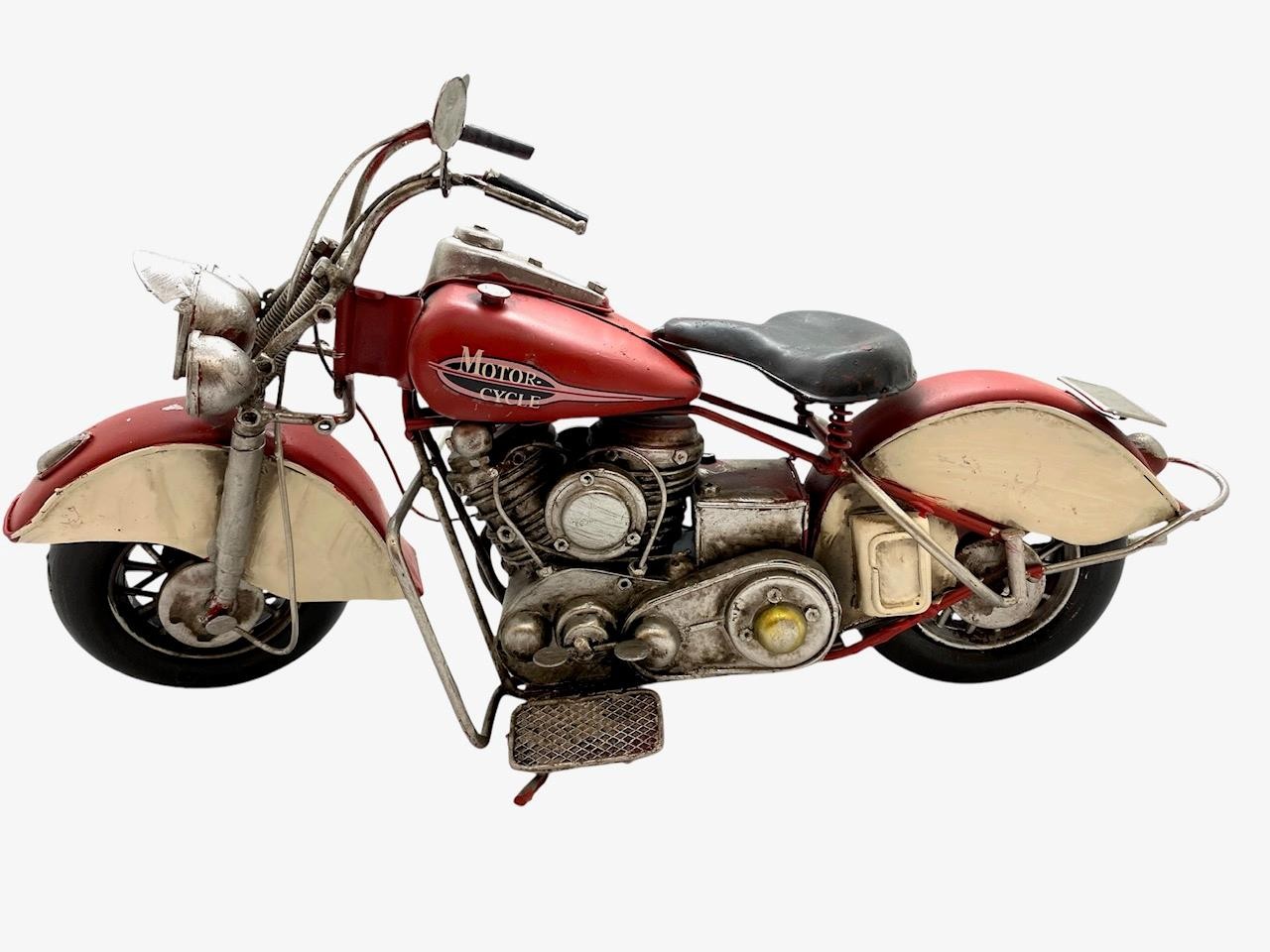 Rustic Vintage Motorcycle Chopper Biker Metal SCULPTURE FIGURINE Man Cave Decor