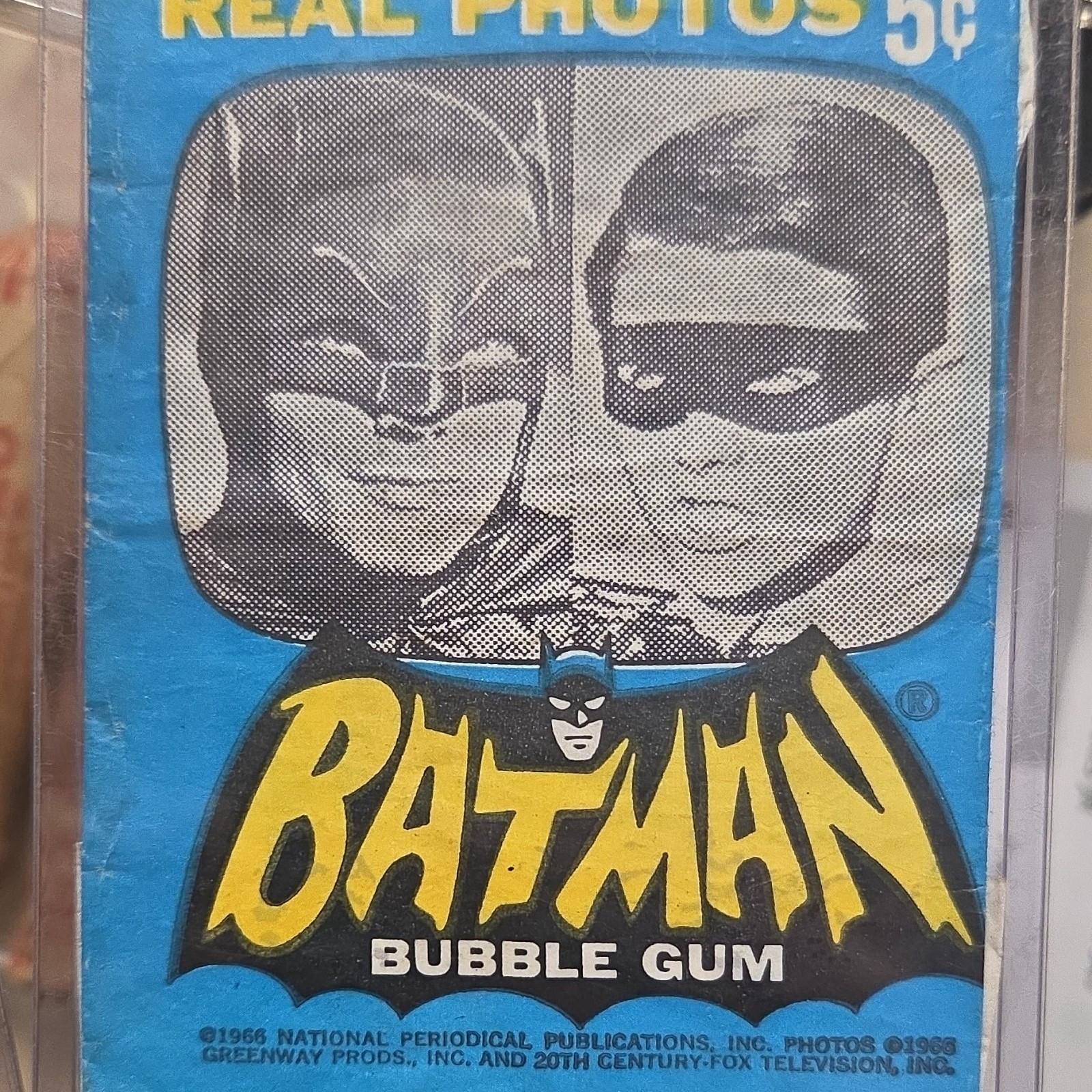 Topps 1966 Batman Bubble Gum Empty Card Wrapper Featuring Batman & Robin