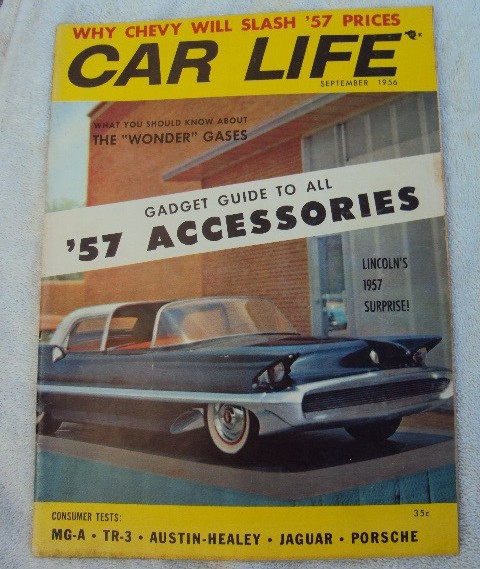 CAR LIFE Magazine Sept. 1956 Porshe Jag American ’57 Accessories 10 Page Guide