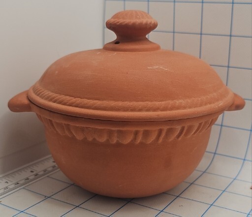 Clay Roster Red Glazed Inside Matte Outside Decorative Vented Pottery 5.5″ X 5″