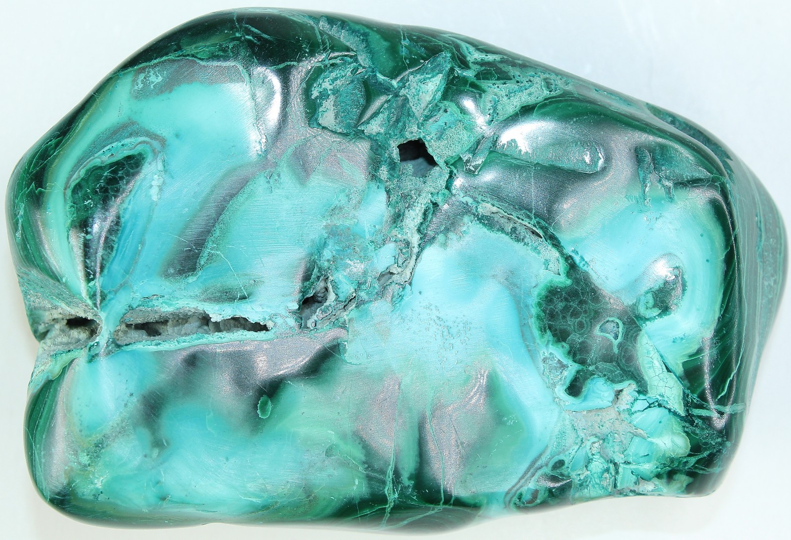 Peruvian Malachite & Chrysocolla Freeform / 3.27″ (83mm) / 8.8oz (249.47gr) 4188