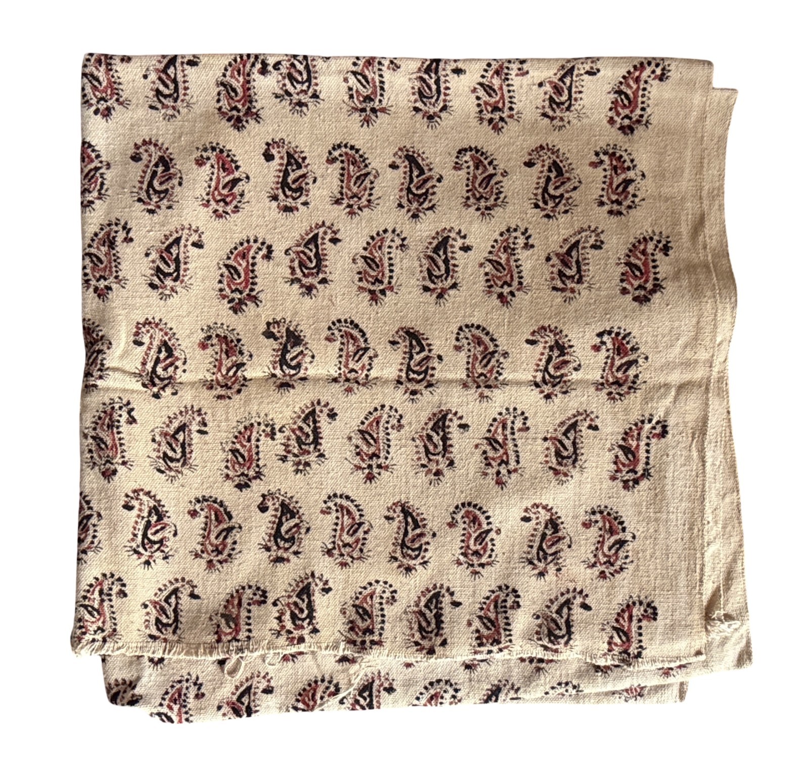 Traditional Indian Hand Block Printed Paisley Fabric 32 x 64″