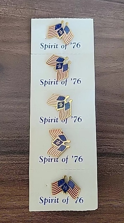 Bicentennial 1776 1976 American Flag Lapel Hat Pin 4th Of July Lot Of 5 Patriate