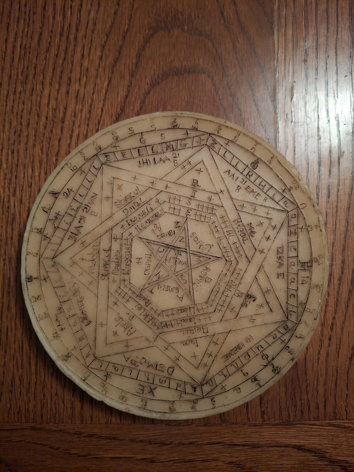 Wax Enochian Tablet – Hand-engraved – Excellent Condition – Like New!
