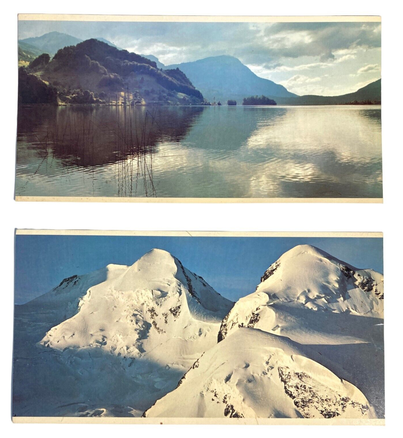 Switzerland Lake of Lauerz Castor Pollux (2) Postcards RPPC Emil Schulthess VTG