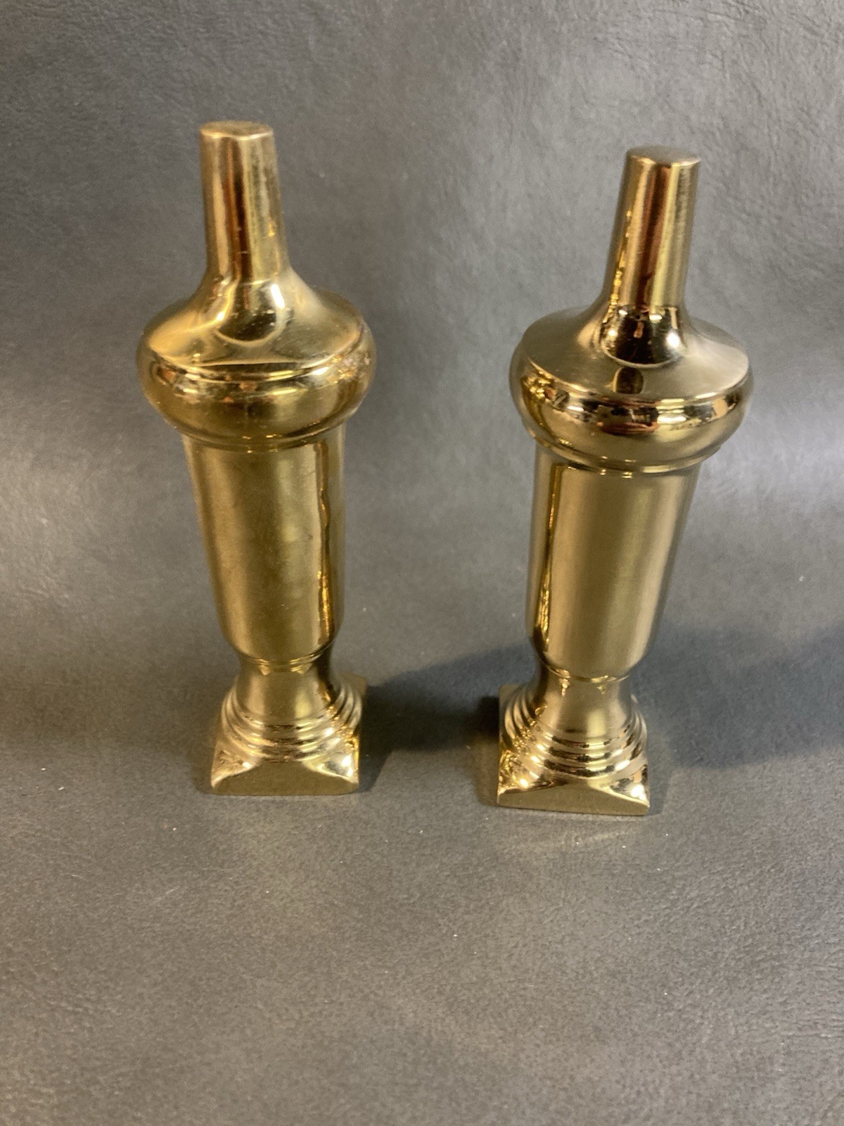 Vintage Heavy Lamp Finial Lighting Part Solid Brass 4 Inch Set Of 2