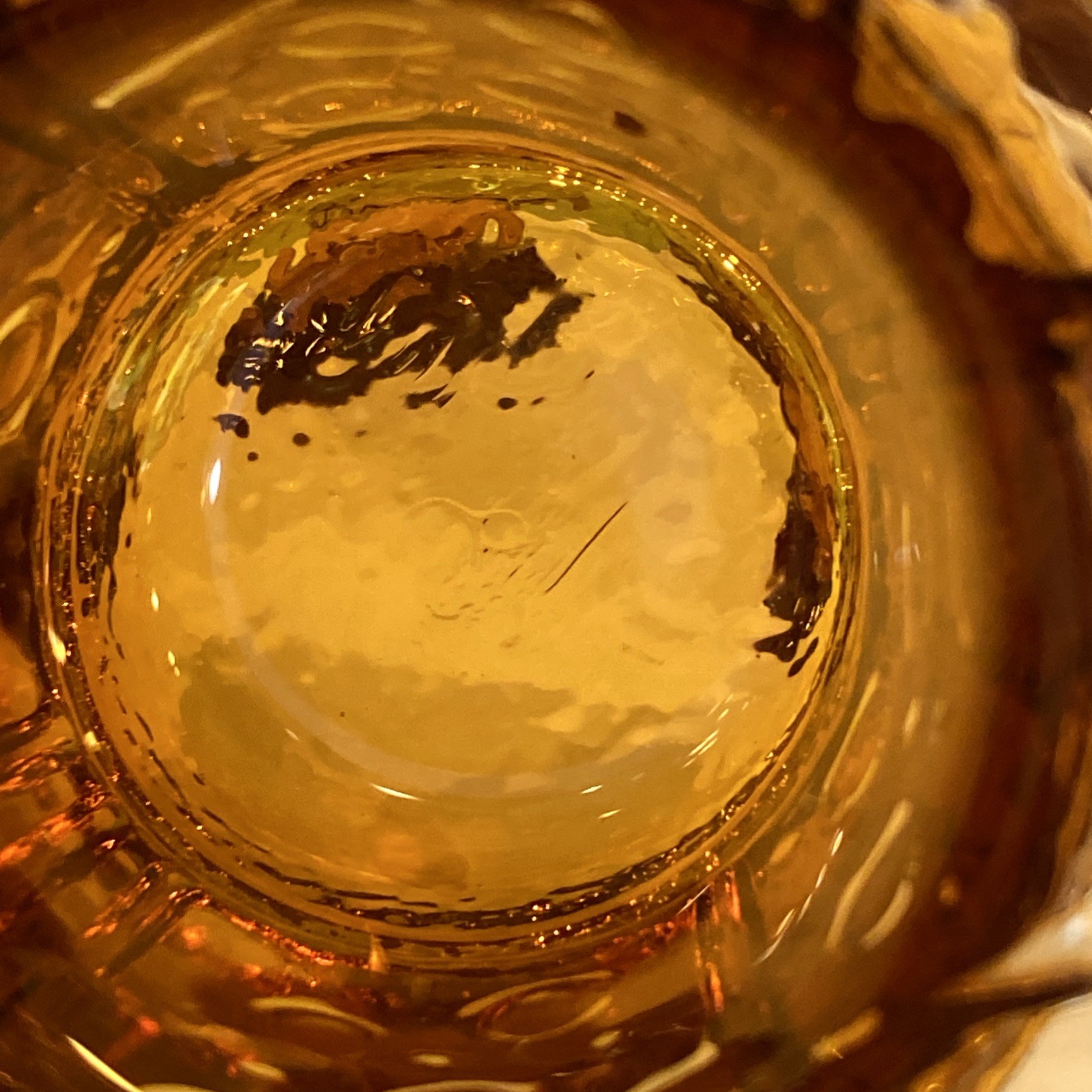 Vintage Libbey Daisy Pattern 5” Amber Drinking Glass ‘Country Garden’ Set of 5