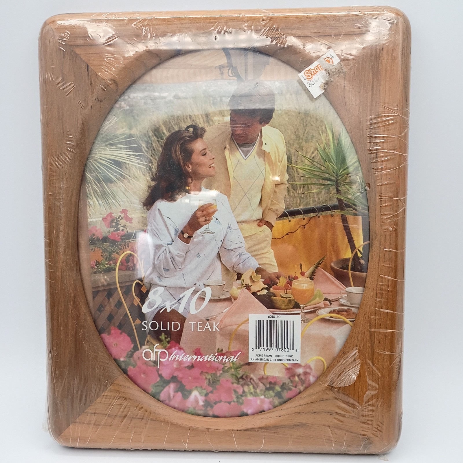 NOS Acme 8”x10” Teak Wood Frame Oval Picture MCM 1980s Portrait Cottagecore