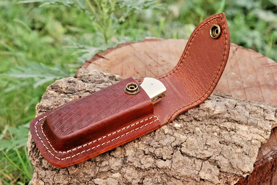 5″ Vintage Dark Brown Sheath for Buck 110 Pocket Folding Knife Pouch Cover