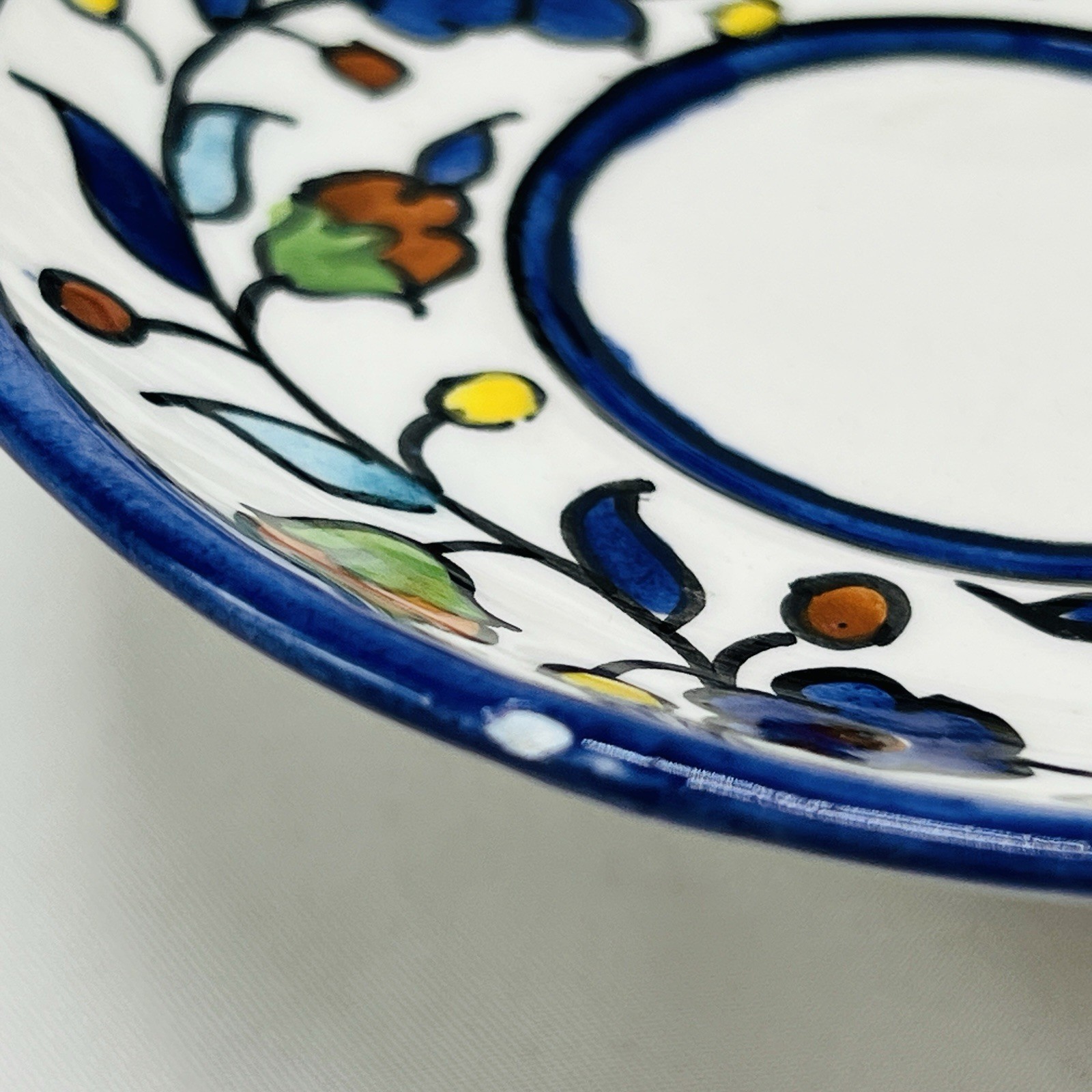 VTG Jerusalem Pottery Espresso Cups Set Of 4 Floral Demitasse Collectible READ