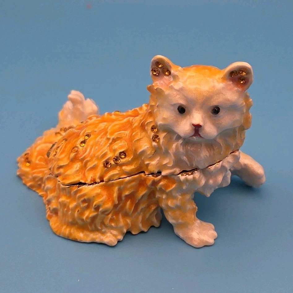 Keren Kopal Brown Cat Trinket Box C1277 Austrian Crystals 2013