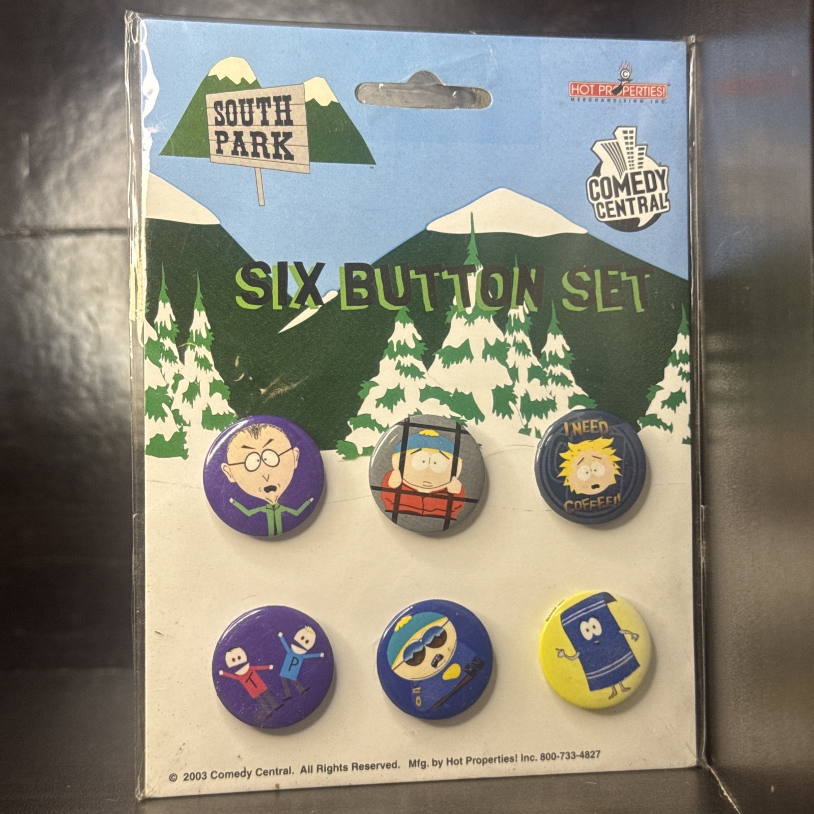 South Park Comedy Central Six Pin Vintage Set Button Towelie Cartman Tweek 2003