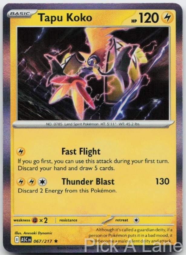 Tapu Koko 067/217 Rare Ascended Heroes Pokemon Holo Near Mint