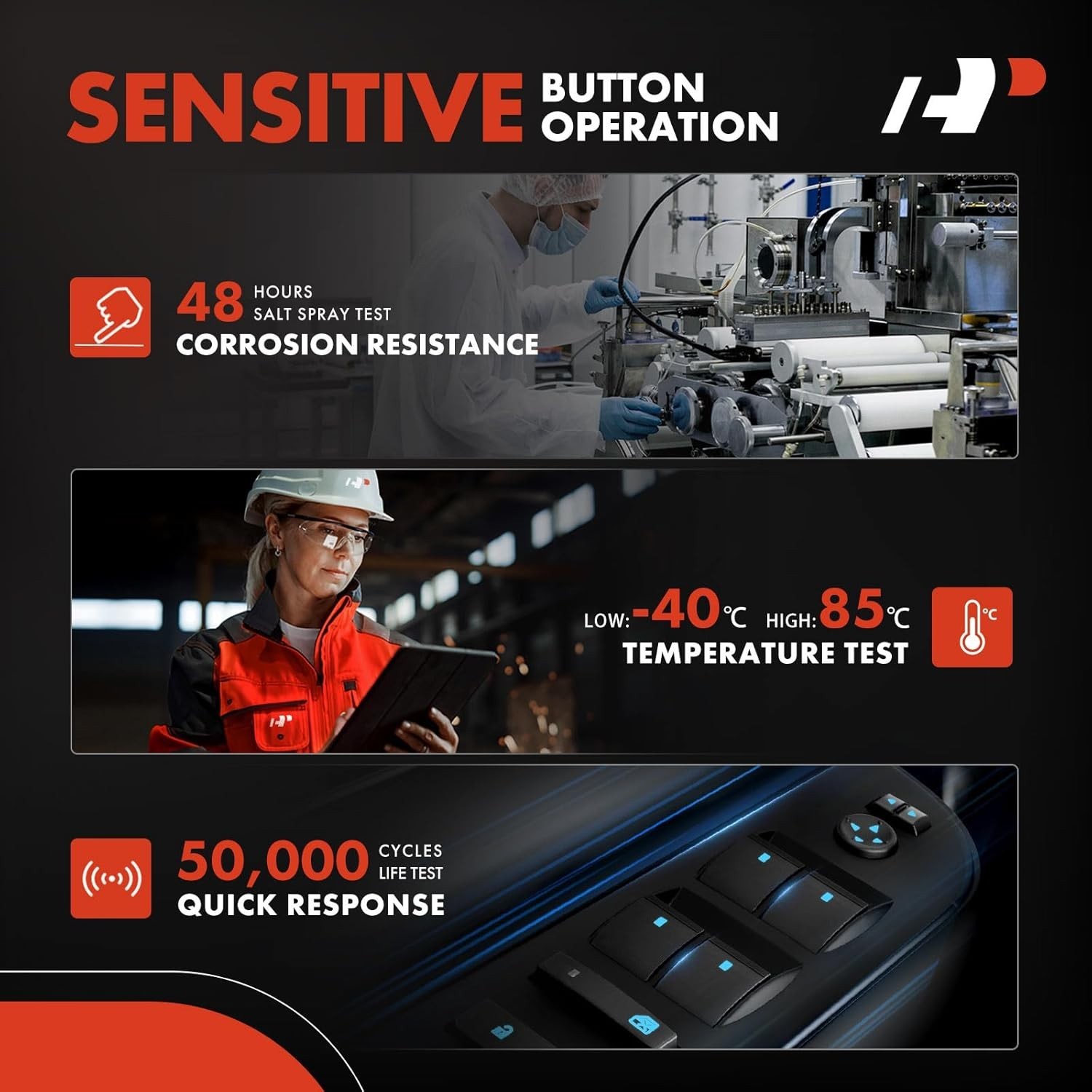 Front Driver Side Master Power Window Switch Compatible with Nissan Sentra