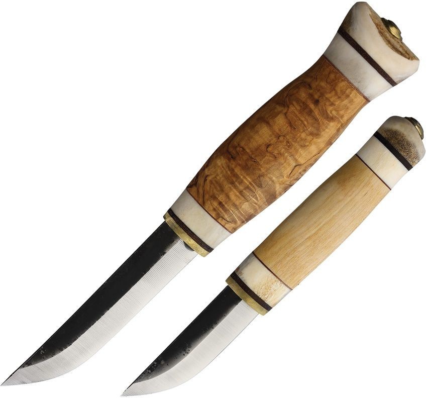 Kellam Tundra Puukko Fixed Knife Carbon Steel Blade Curly Birch/Bone Handle