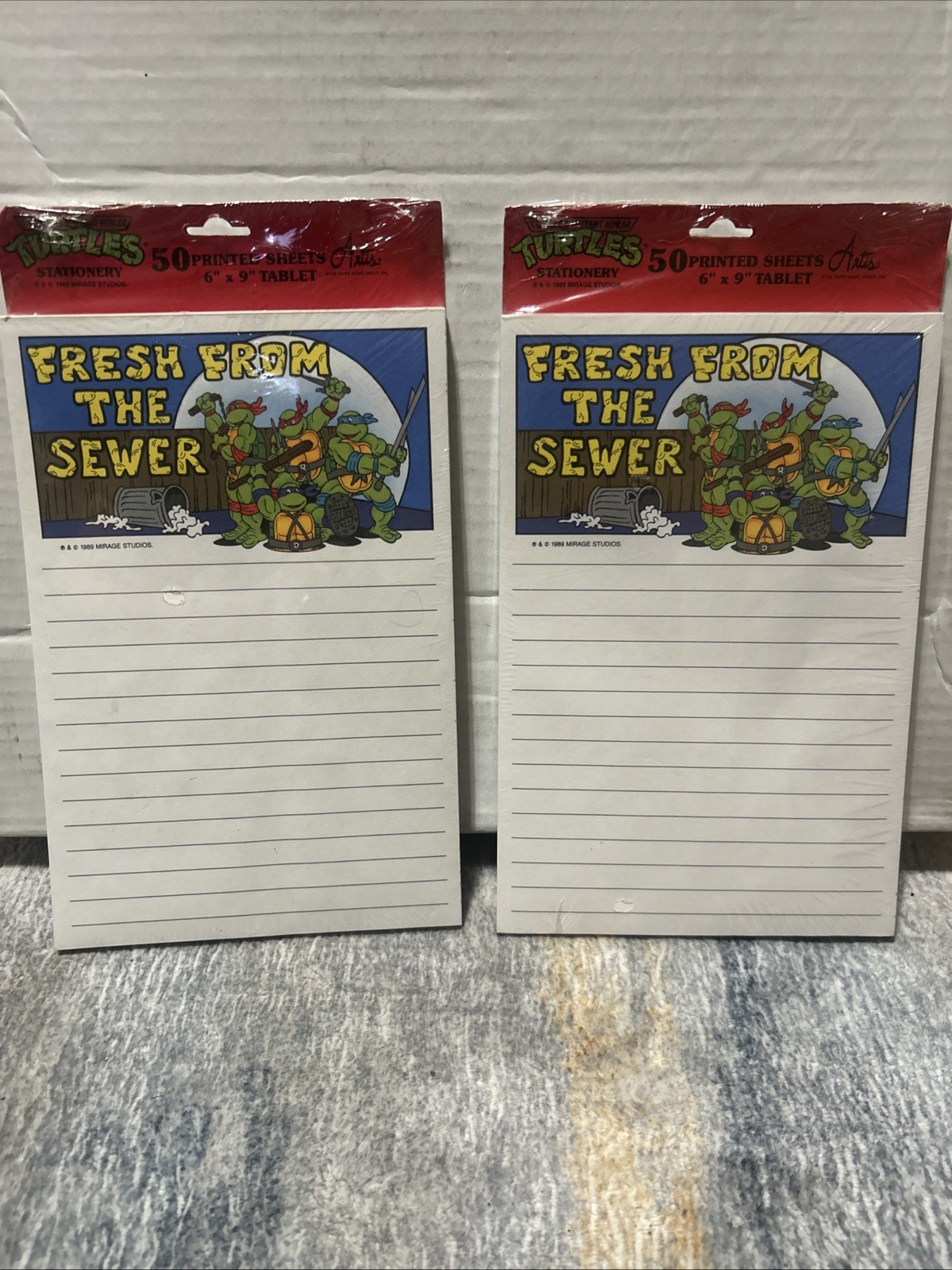 New Teenage Mutant Ninja Turtles TMNT Paper Stationary 50 Sheets 6×9 Tablet 1989