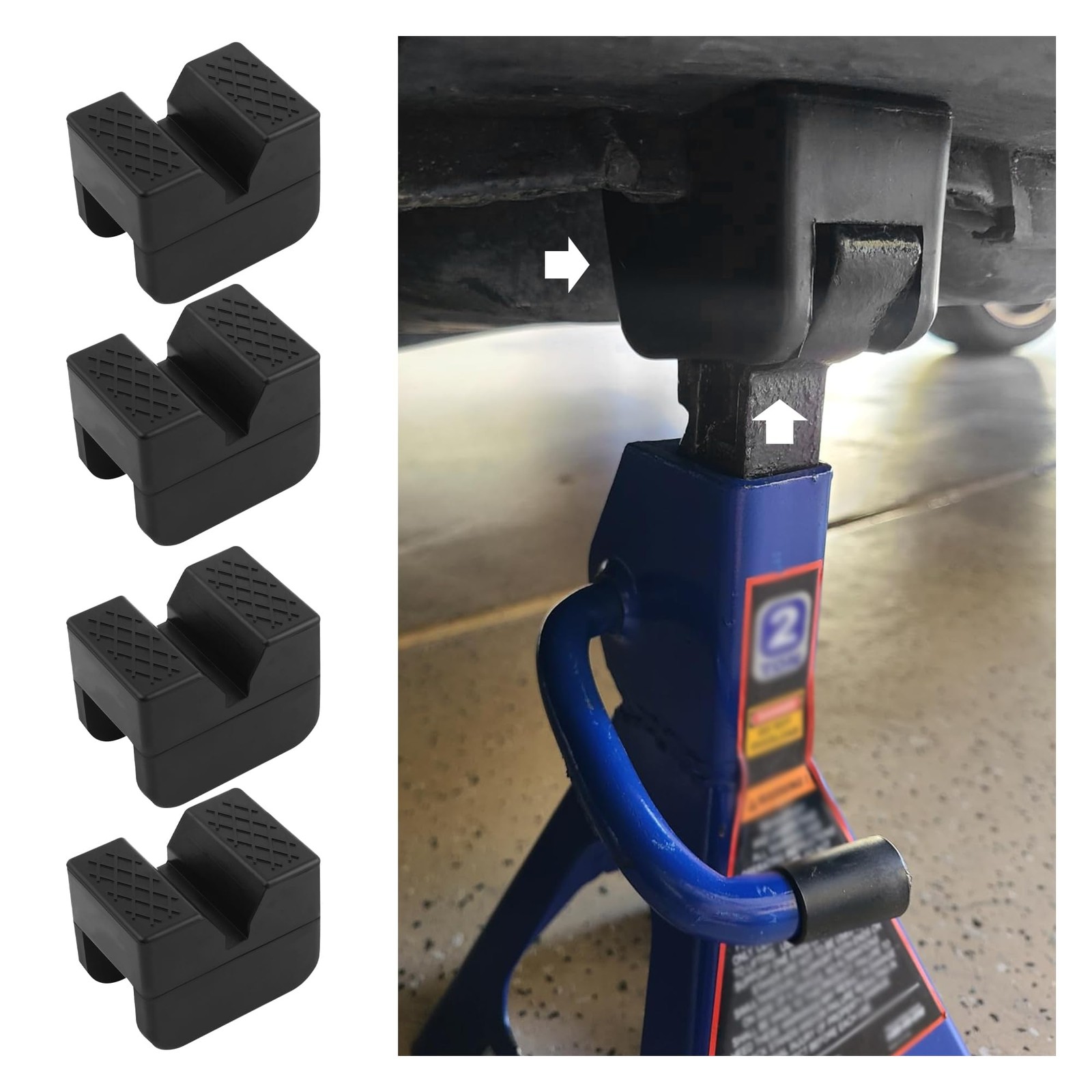 4PCS Slotted Pinch Weld Jack Pad,Rubber Pinch Weld Jack Adapter Provides Cush…