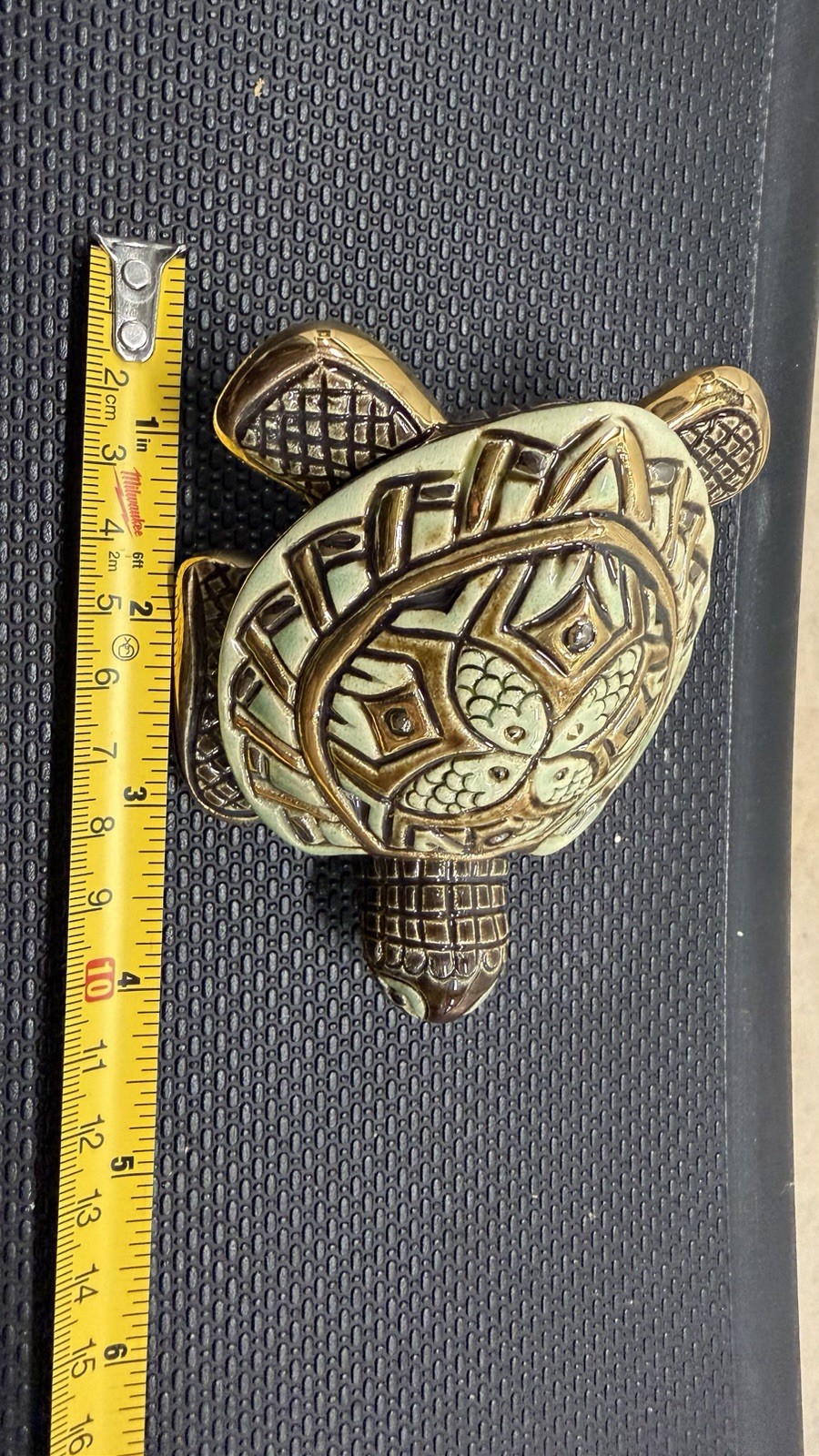 Vintage De Rosa Rinconada Mini Turtle Ceramic Trinket Box 4″ Handmade Uruguay