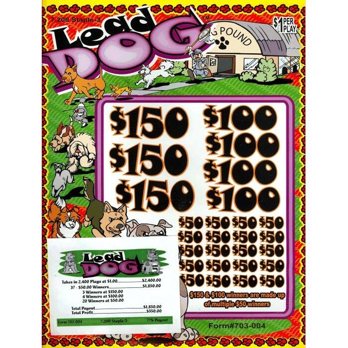 Lead Dog – single Game Pull Tabs Jar Tickets