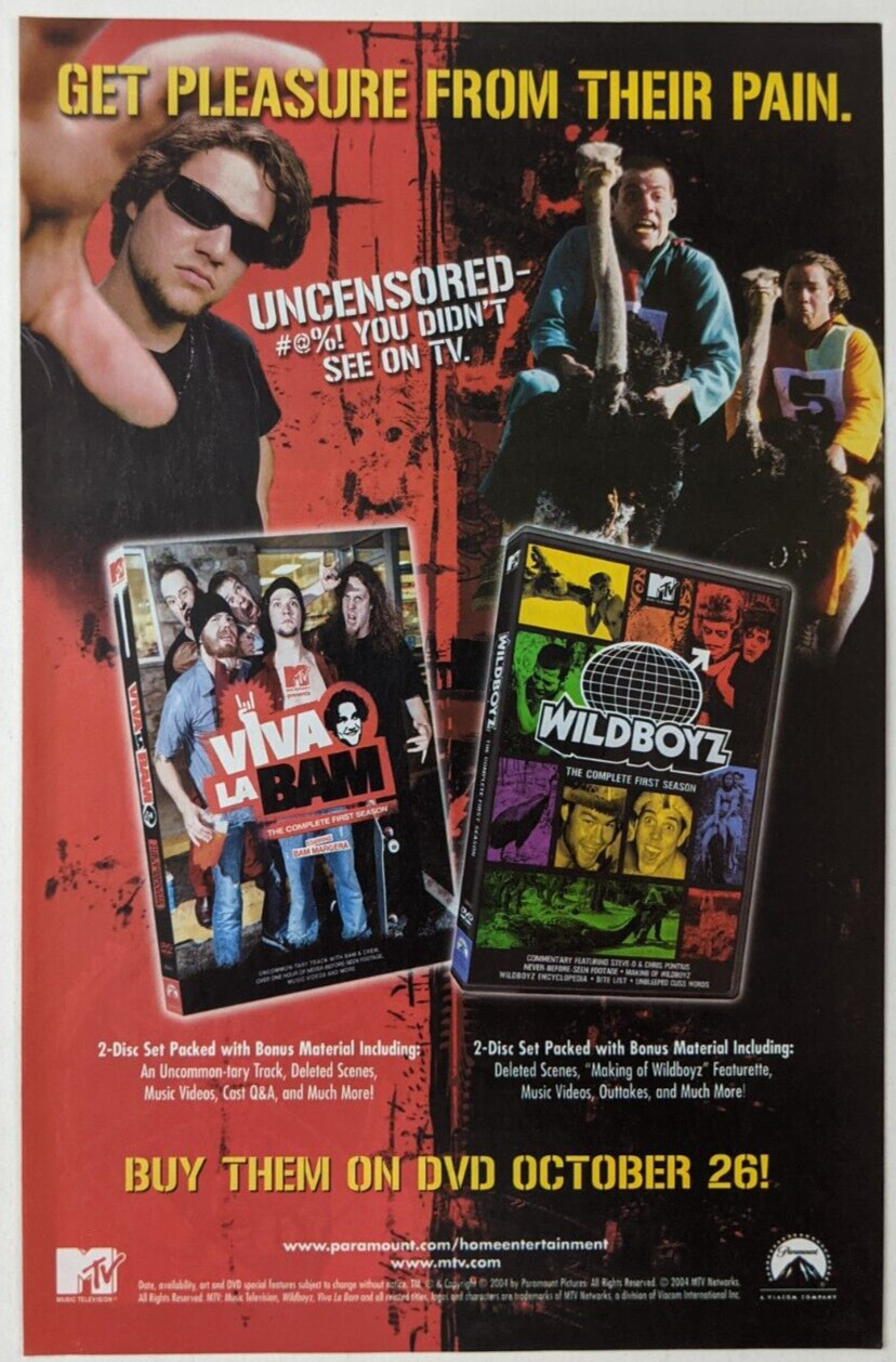 Viva La Bam Wildboyz Print Ad DVD Poster Art PROMO Original Margera Steve-O