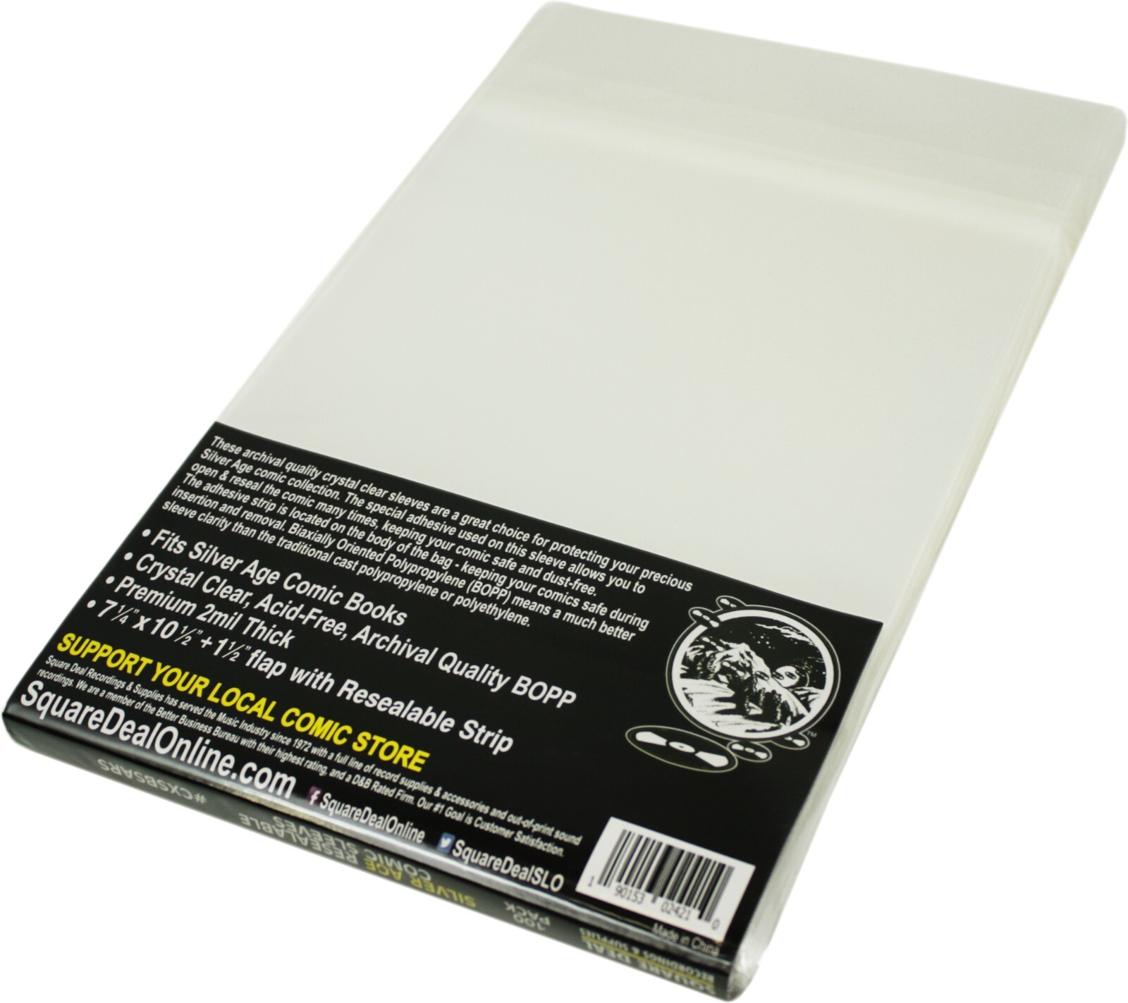 (100) Silver Age Comic Book Sleeves Clear PREMIUM 2mil RESEALABLE #CXSBSARS