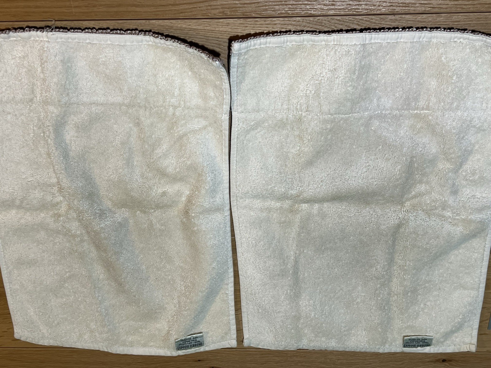 Rodeo Home Fingertip Towels Vtg Cream with Trim Embellishment Set of 2