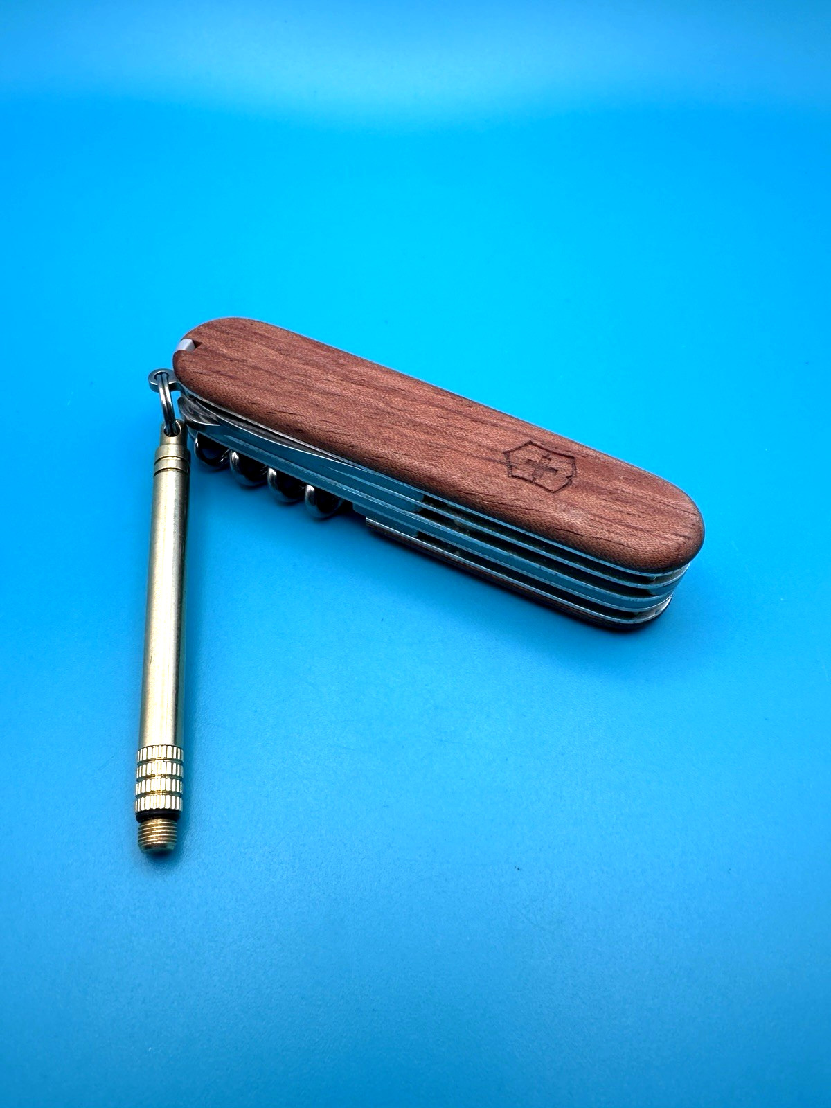 Brass EDC Awl Keychain Tool Compatible Accessory for Victorinox Swiss Army Knife