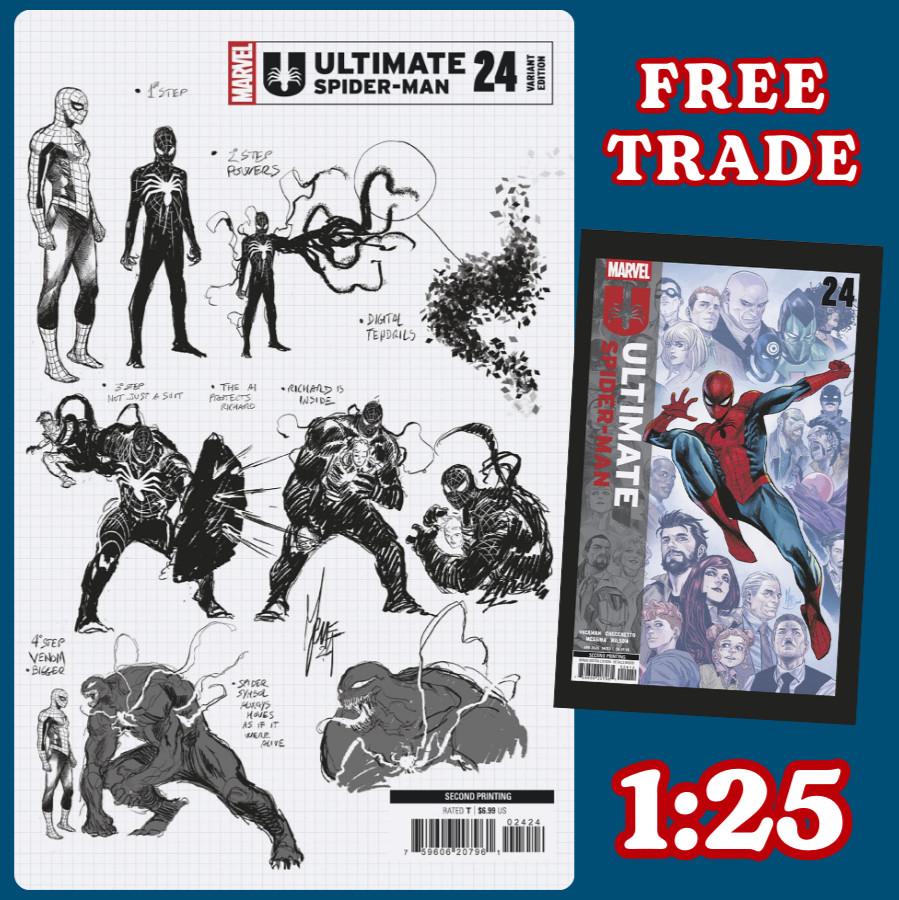 ULTIMATE SPIDER-MAN #24 🔥 2ND PRINTING 1:25 MARCO CHECCHETTO DESIGN VARIANT