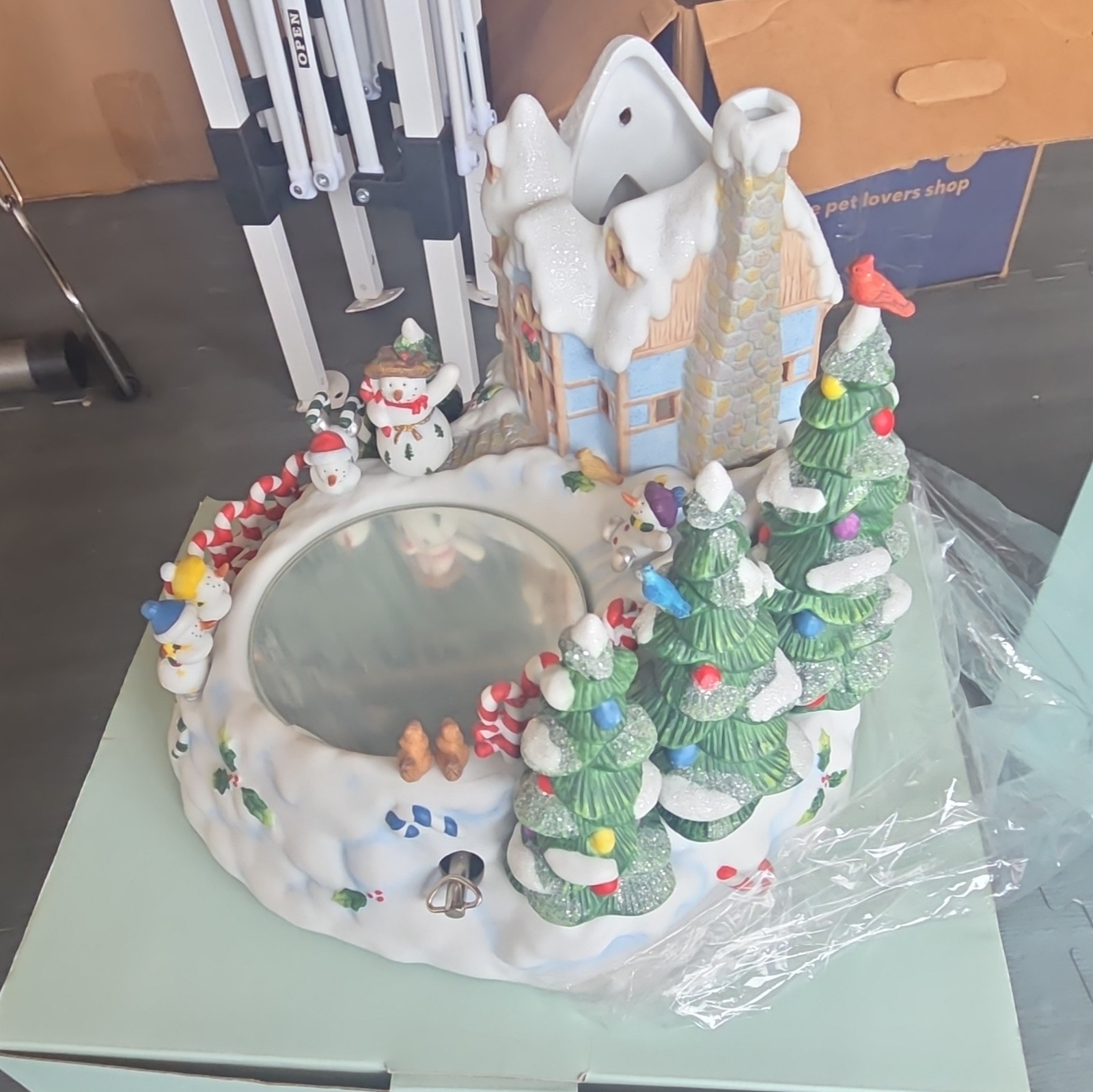 Partylite Christmas Village Ceramic Tea Light Candle Holder, Snowman 3D Decor