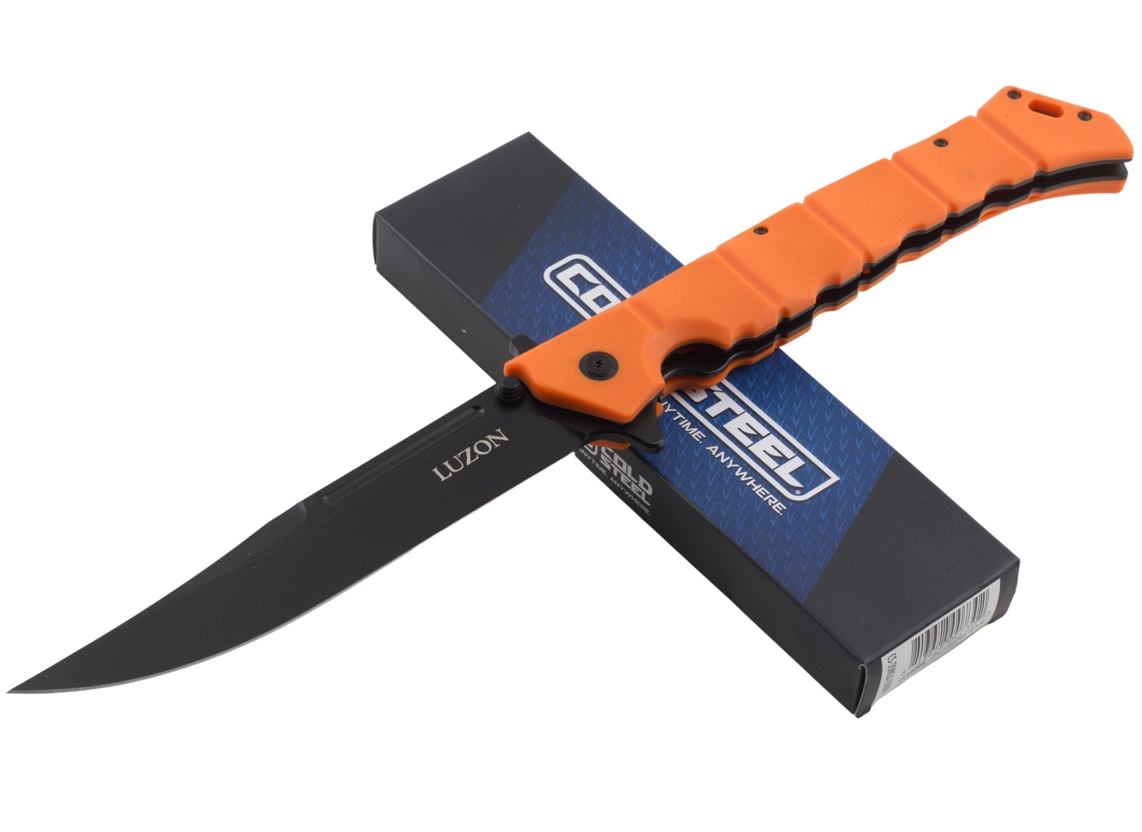 Cold Steel Luzon Large Folding Knife Linerlock Orange GFN Handle Black Blade