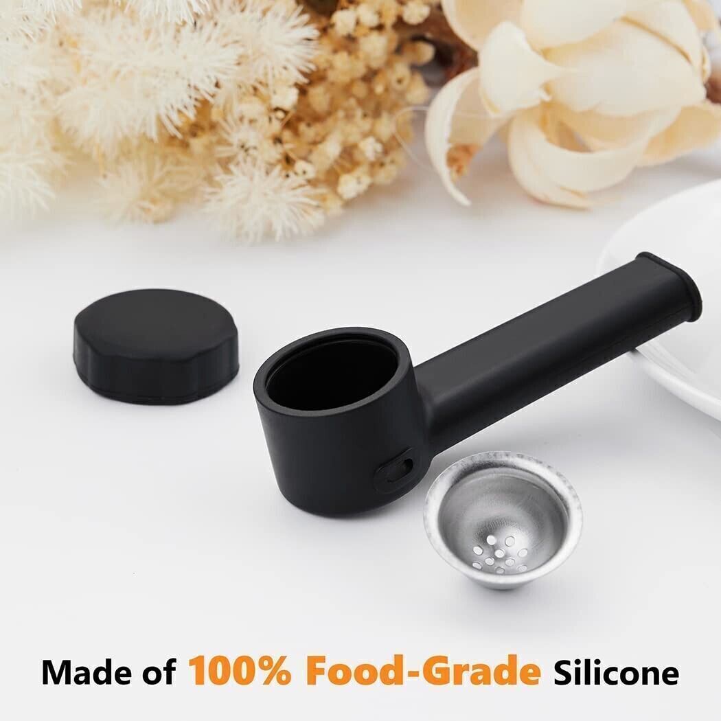 2Pack Black SILICONE SMOKING PIPE 4″ With Lid And Stainless Steel Screen 2026