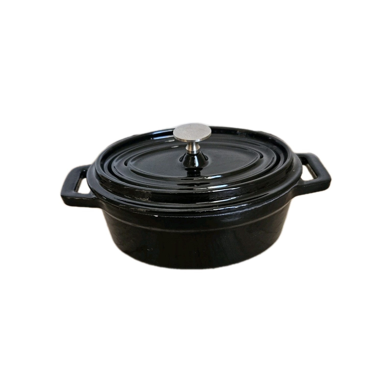 Crate and Barrel Cast Iron Cocette Mini Black Enamel Dutch Oven 6″x 3.5 x 2