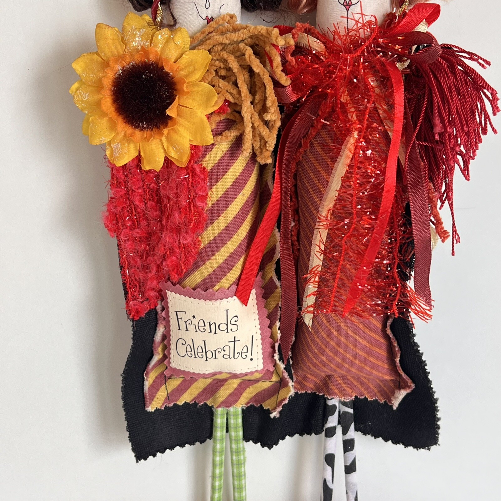 Silvestri Ruby Lips Studio “Girlfriends” Cloth Dolls Wall Hanging Whimsical Cute