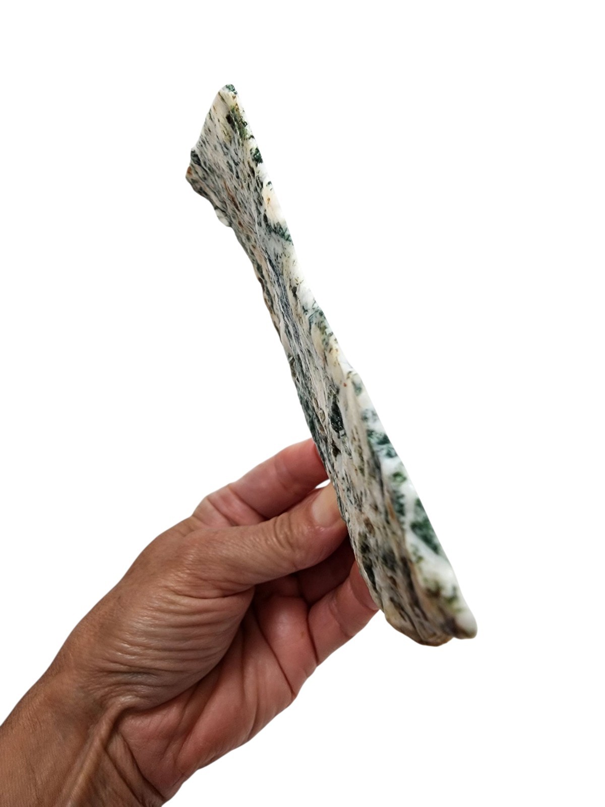 Green Tree Agate Faced Rough India 150.5 grams.