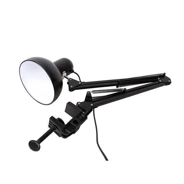 Metal Adjustable Swing Arm Desk Lamp, Eye-Caring Study Desk Lamps Black