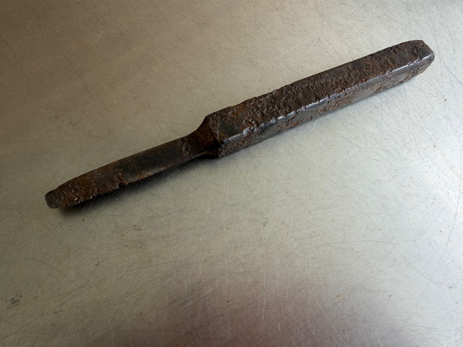 Antique Heavy Steel J. Stortz & Son Shucking Philadelphia PA Oyster Knife Damage