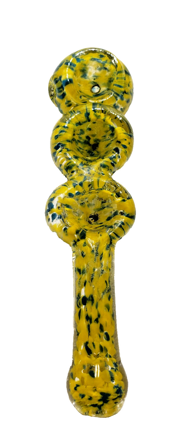 6.25″ Collectible Multi-colored Triple Bowl Tobacco Hand Smoking Glass Pipe