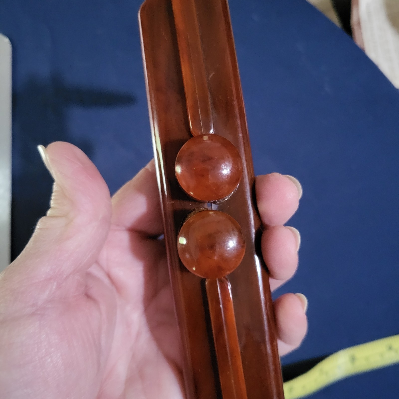 Vintage Bakelite Or Plastic Purse Snap Close Handle Brown