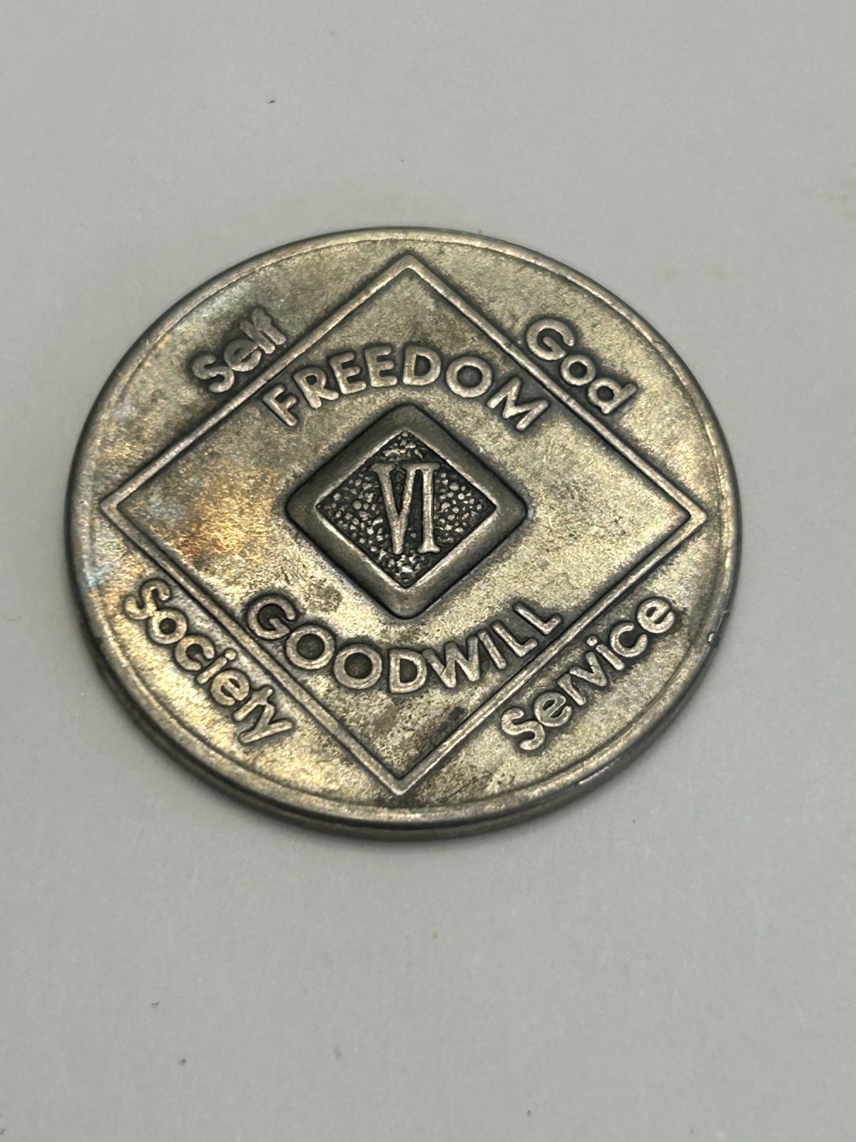 Narcotics Anonymous NA Medallion Coin 6 Years Clean Sober Rare Strike vtg WSO