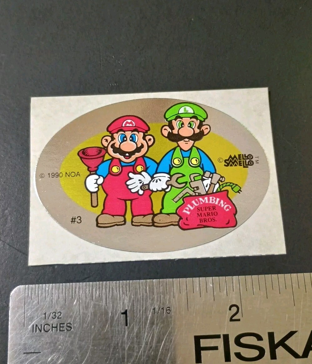 Nintendo Super Mario Brothers Mello Smello Foil Sticker Mod NEW 1990