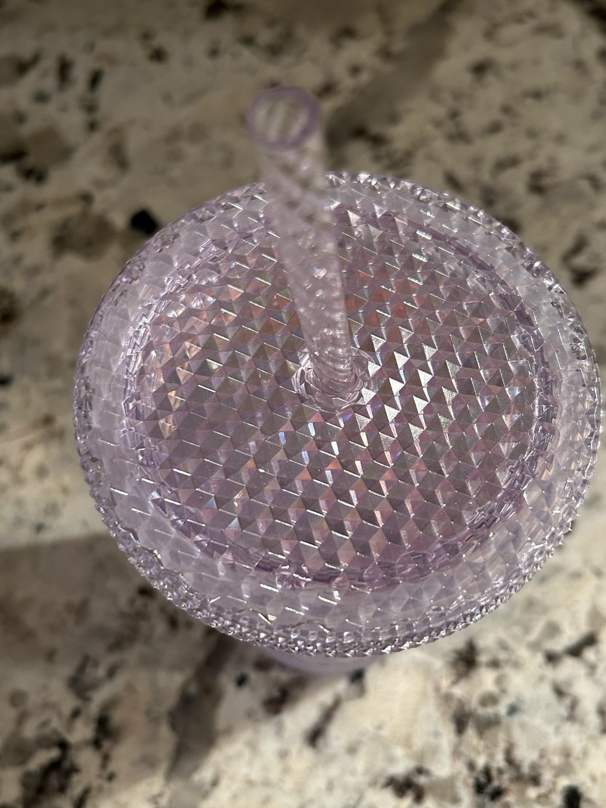 Starbucks Icy Lilac Iridescent Studded Tumbler 16oz Grande Cold Cup Clear Straw