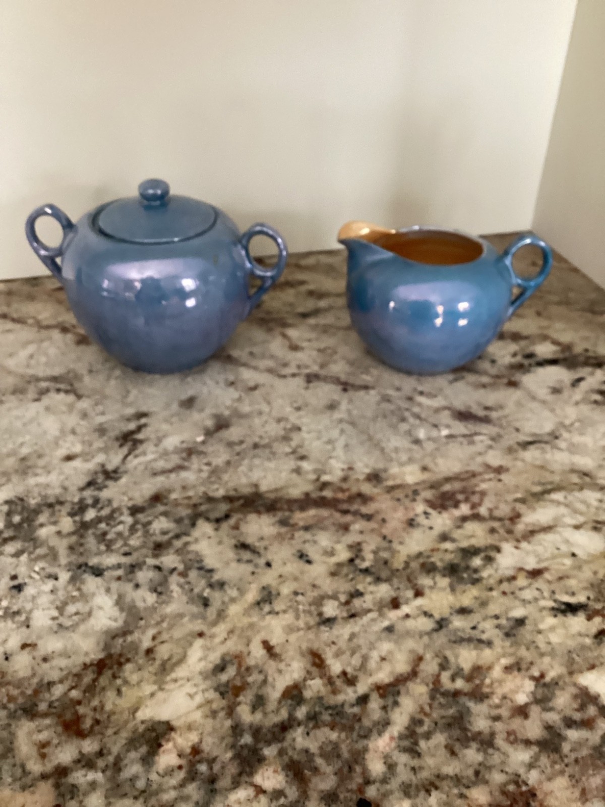 Vintage Japanese Lustreware Creamer & Sugar Bowl With Lid