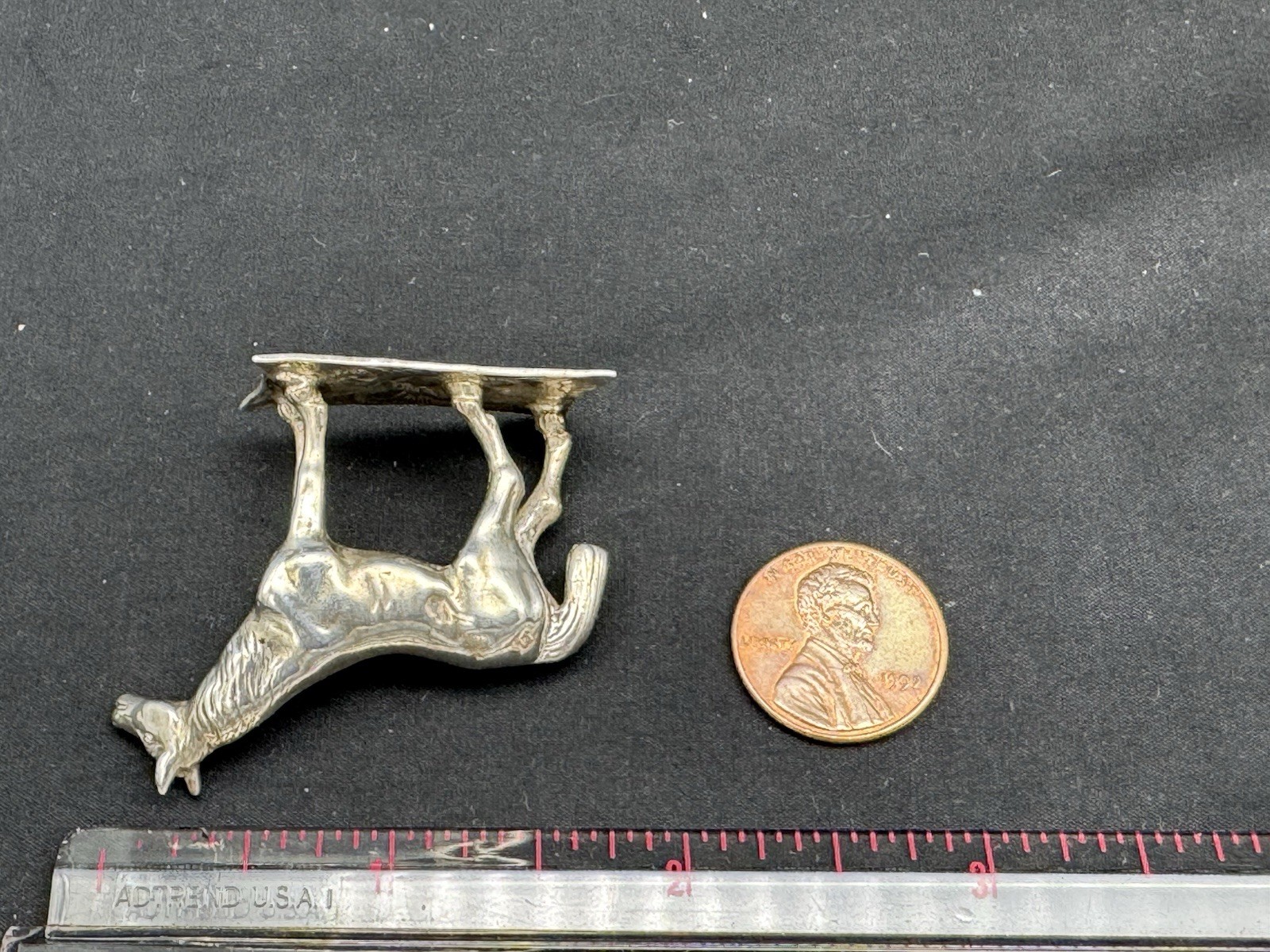ANTIQUE MINIATURE GERMAN SOLID 800 SILVER HORSE STATUE, 29.6 grams