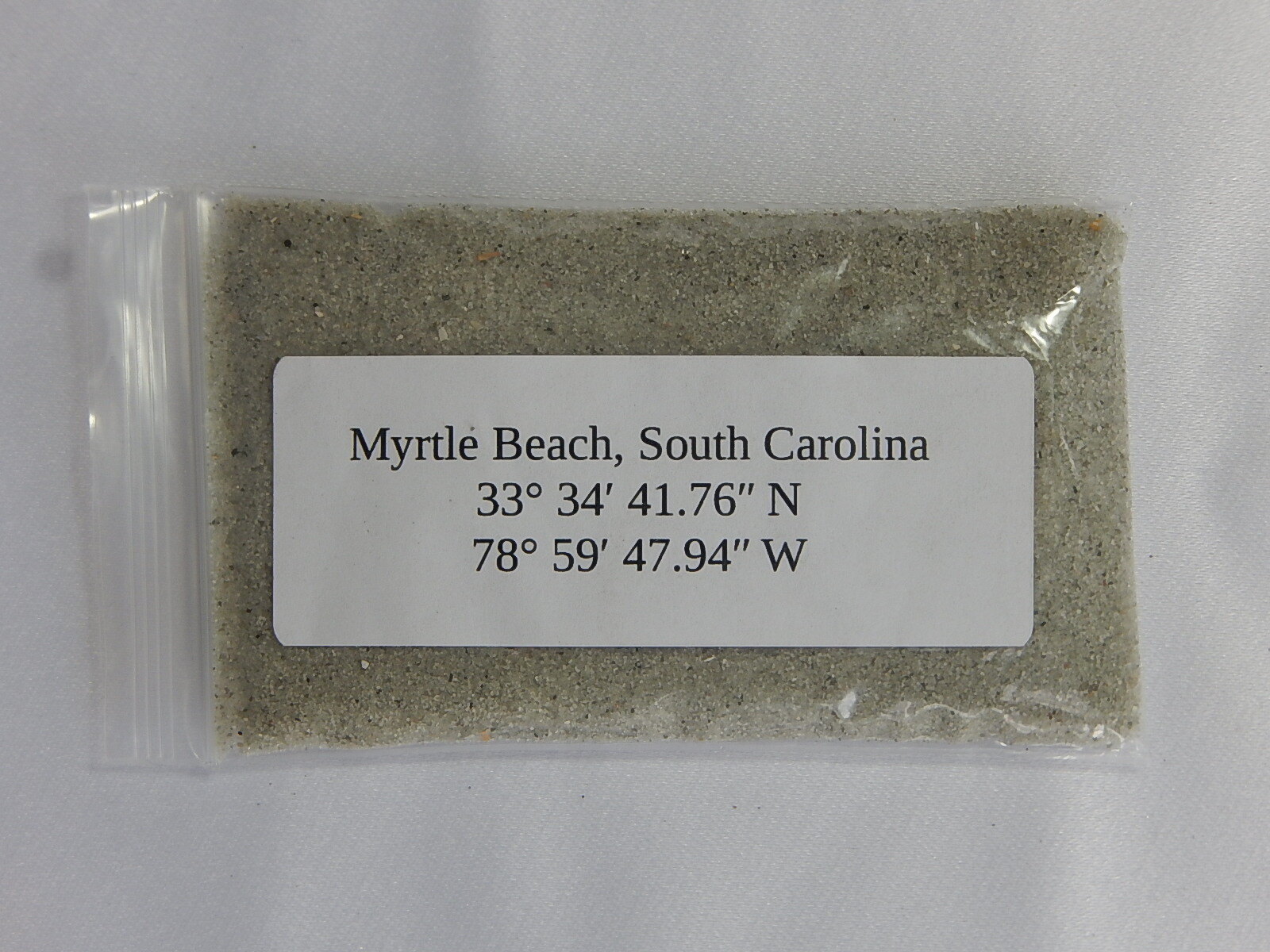 1 oz Myrtle Beach SC Natural Sand Sample Bag fine 100% real South Carolina ocean