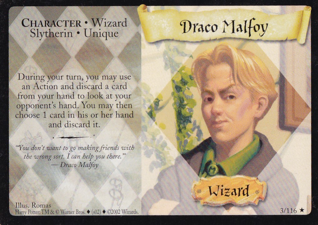 Harry Potter Draco Malfoy 2002 TCG Wizards 5/80