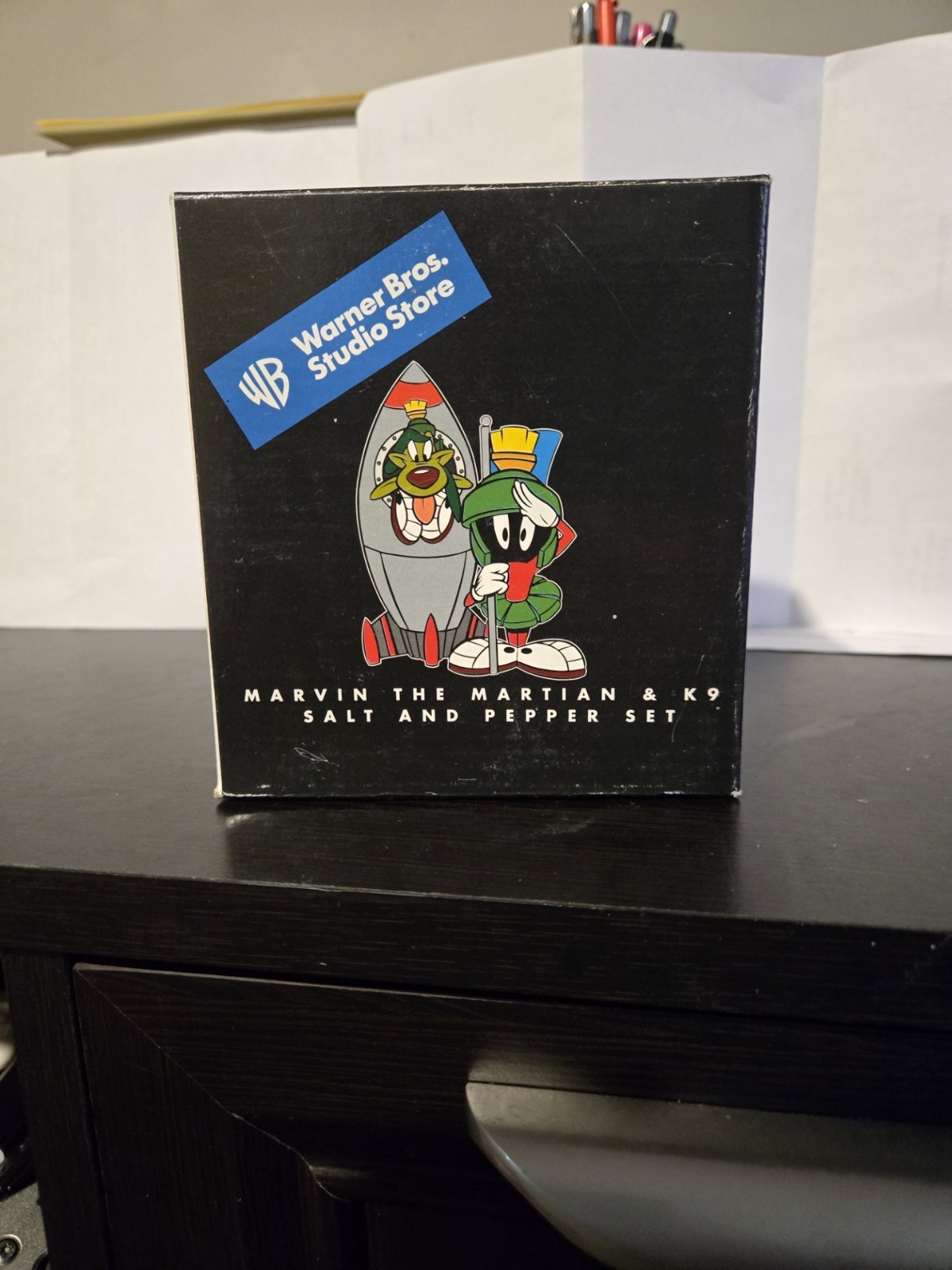 1997 Warner Bros Studio Store Marvin the Martian & K-9 Salt Pepper Shaker Set w/